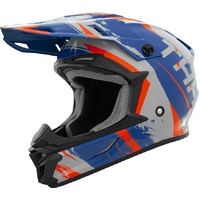 Thh Adult T710X Rage Motorcycle Helmet - Matte Blue/Orange