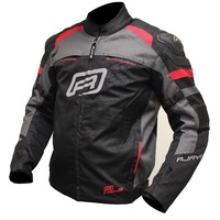 Rjays Stinger II Mens Motorcycle Textile Jacket - Black/Gray/Red Small