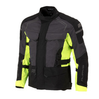 Rjays Tour Textile Motorcycle Jacket  - Black/Grey/Yellow X-Large