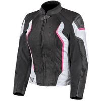 Rjays Sector Ladies Textile Motorcycle Jacket Black /White /Pink 