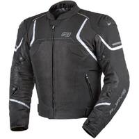 Rjays Pace Airflow Textile Motorcycle Jacket  Black/White 