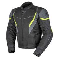 Rjays Men's Swift III Motorcycle Jacket - Black/Grey/Fluro Yellow