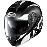 X-1004 NORDHELLE Flat Black/White Helmet 10