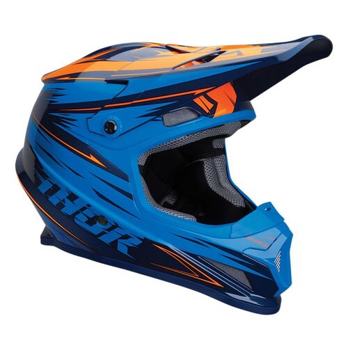 Thor Sector Warp Motorcycle Helmet - Navy/Blue