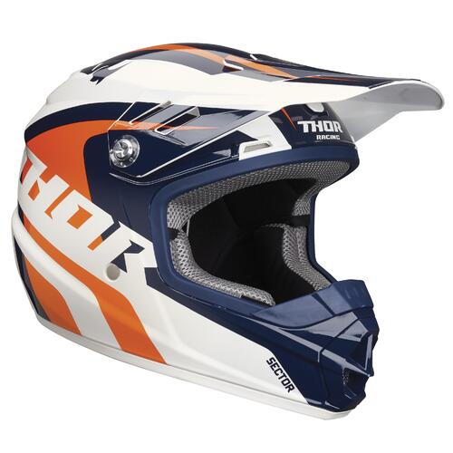 Thor Youth Sector Off Road Motorcycle Helmet - Blue/Oarnge