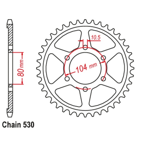 MTX 44T Kawasaki Rear Sprocket (488)