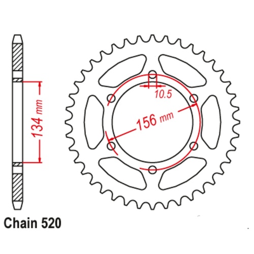 MTX 46T Kawasaki Rear Sprocket (472)