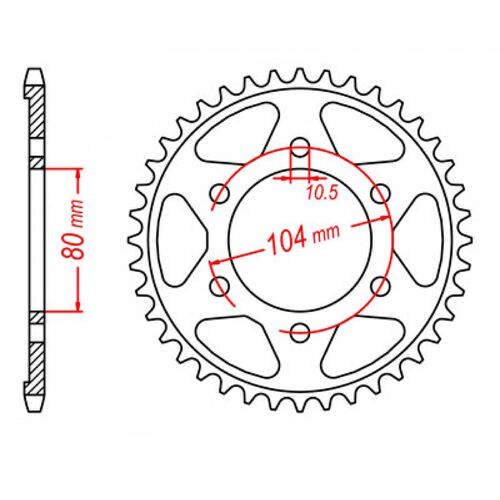 MTX Sprocket Rear Kawasaki KE125 1976-1981