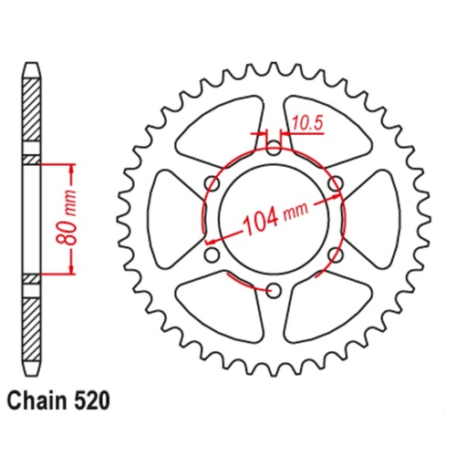 MTX 45T Kawasaki Rear Sprocket (478)