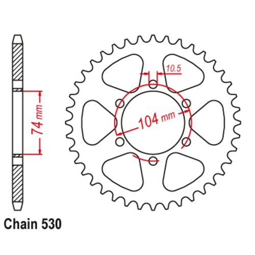 MTX 42T Kawasaki Rear Sprocket (481)