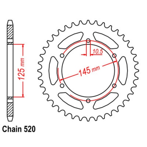 MTX 45T Yamaha Rear Sprocket (855)