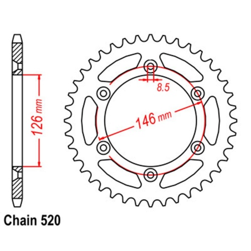 MTX 44T Suzuki Rear Sprocket (808)