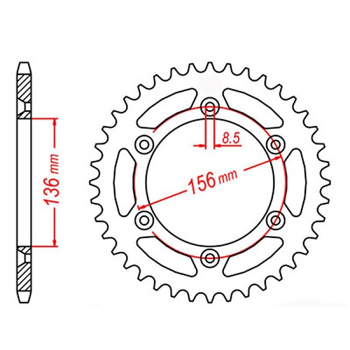 MTX 44T Husky/Suzuki Rear Sprocket (822)