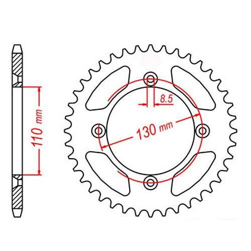 MTX 46T Husky/Suzuki Rear Sprocket (822)