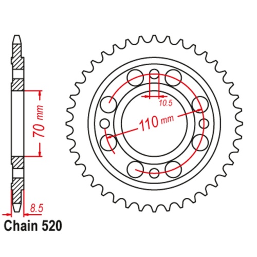 MTX 44T Honda Rear Sprocket (247)