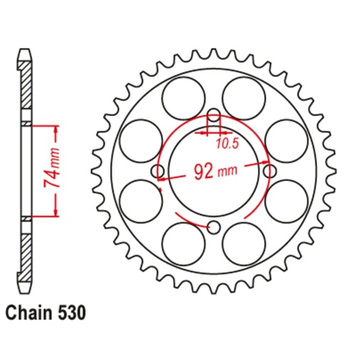 39T Rear Sprocket Steel For YAMAHA RD350 LC 80-82