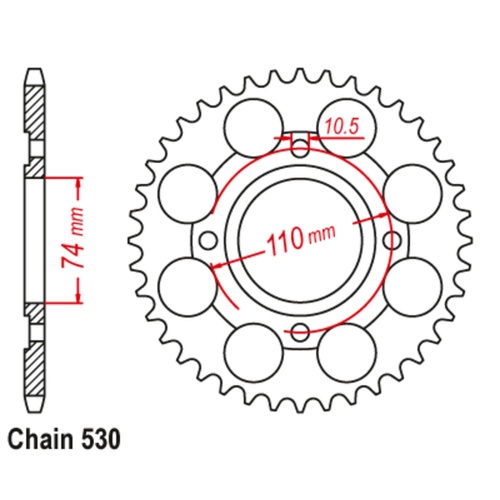 41T Rear Sprocket Steel For AMAHA RD250 LC 81-82