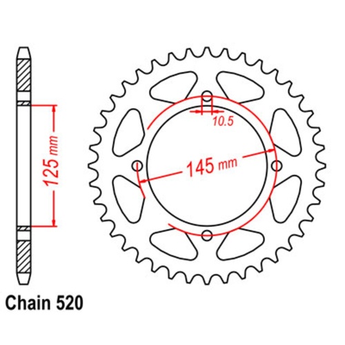 MTX 45T Yamaha Rear Sprocket (857)