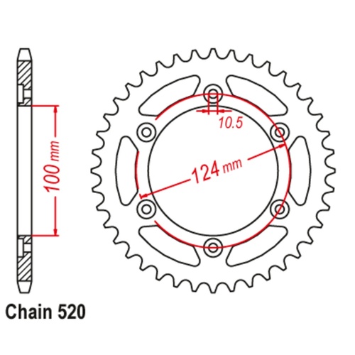 MTX 45T Ducati Rear Sprocket (735)