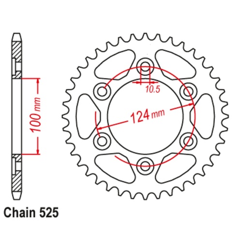 MTX 42T Ducati 1000 Rear Sprocket (745)