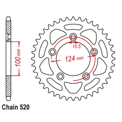 MTX 43T Ducati Rear Sprocket 520p (746) **