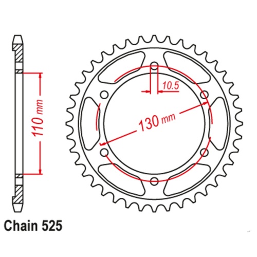 MTX 43T Yamaha/Suzuki Rear  Sprocket (1876)