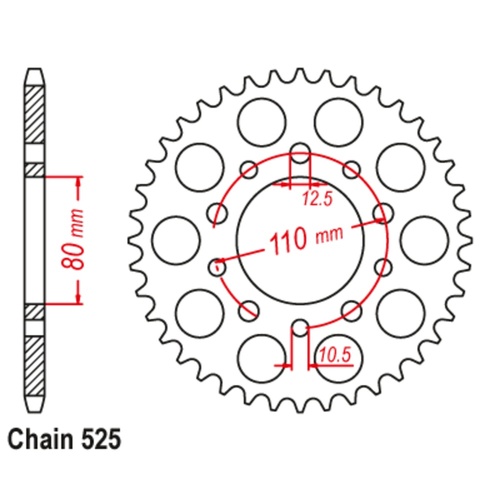 MTX 44T Honda Rear Sprocket (1332)