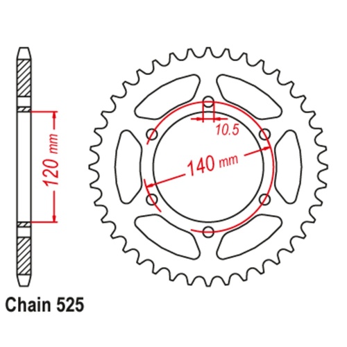 MTX 43T Kawasaki/Suzuki Rear Sprocket (498)