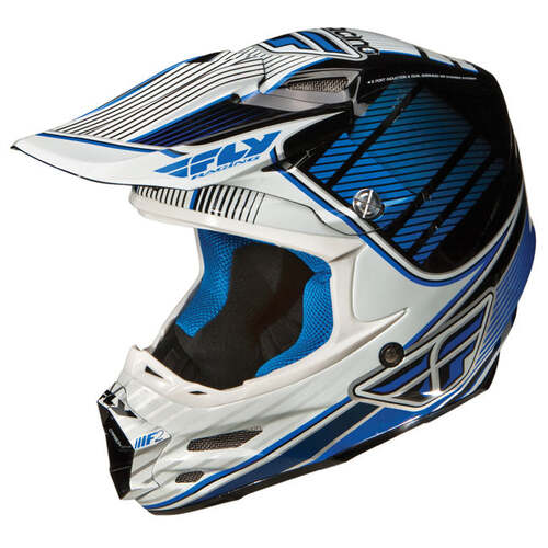 Fly F-2 Motorcycle Helmet Size:X-Small - White/Black/Blue