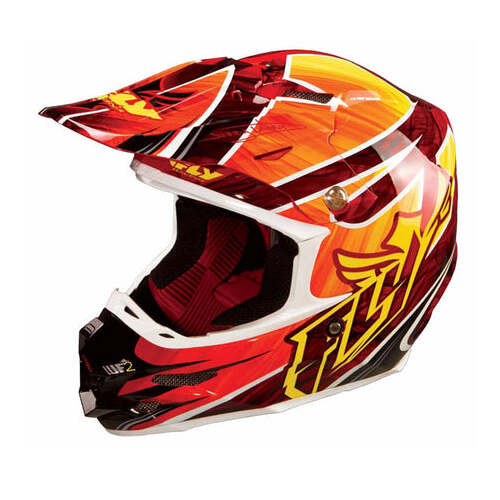 Fly F-2 Acetylene Motorcycle Helmet Size:X-Small - Red/Yellow