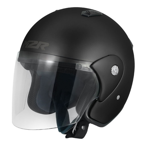 M2R 290 Open Face Lightweight  Motorcycle Road Helmet - Semi Flat Black S