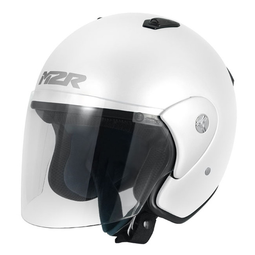 M2R 290 Open Face Lightweight  Motorcycle Road Helmet - White S