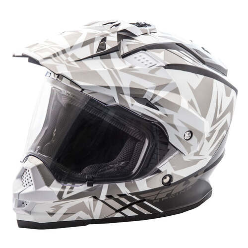 Fly Racing Trekker Nova Motorcycle Helmet Small - White/Grey