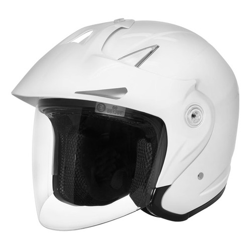 Drihm Freedom J2P Open Face Motorcycle Helmet - White