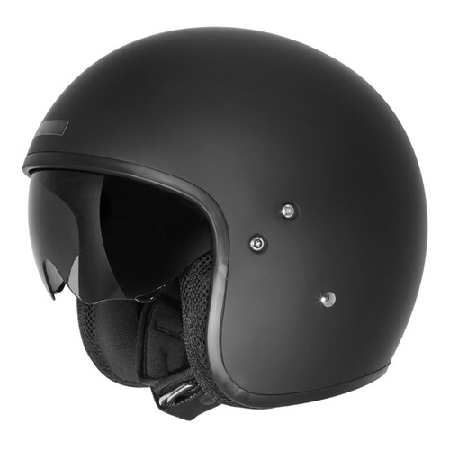 Drihm Highway Open Face Motorcycle Helmet - Matte Black