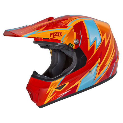 M2R X-Youth Thunder PC-8 Lightweight Motorcycle Road Helmet - Orange YXL