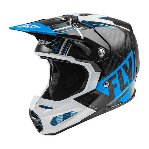 Fly Formula Carbon Vector Motorcycle Helmet Size:X-Large - Blue/White/Black
