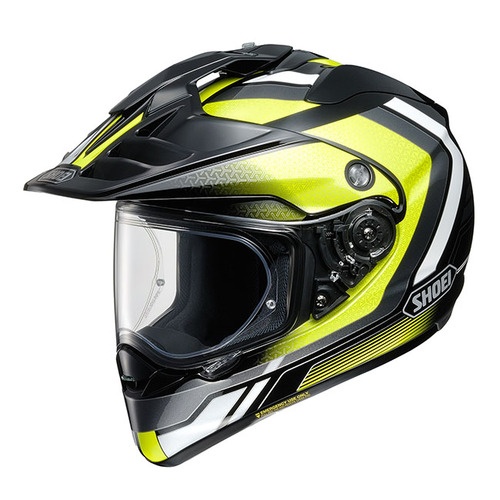 Shoei Hornet Adventure Sovereign TC-3 Motorcycle Helmet - Black/White/Yellow