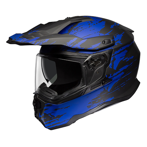 M2R PC-2F Hybrid Scratch Motorcycle Helmet - Black/Blue