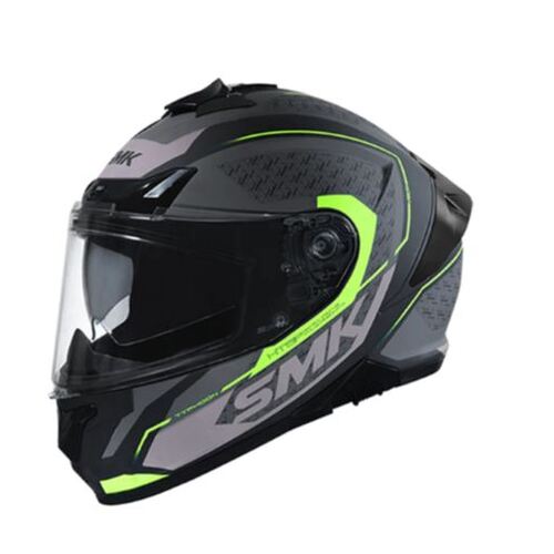 SMK Typhoon RD1 Motorcycle Helmet (MA264) - Matte Black/Grey/Yellow