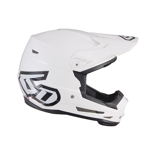 6D ATR-2Y Youth Solid Off Road Motorcycle  Helmet - Gloss White YS