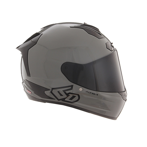 6D ATR-1R Solid Motorcycle Helmet - Gloss Cement/Grey