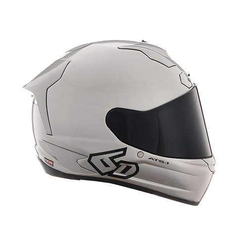 6D ATR-1R Solid Motorcycle Helmet - Gloss Silver