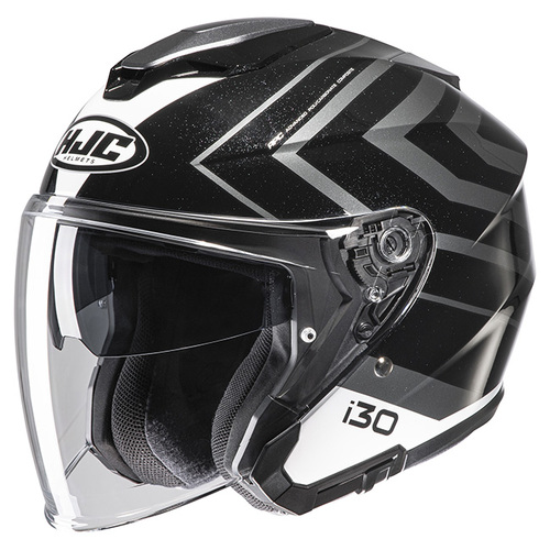 HJC I30 Open Face Zetra MC-5 Motorcycle Helmet - Black/Silver/White