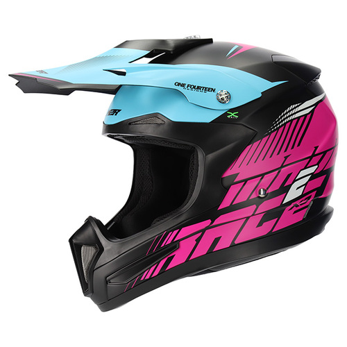 M2R X3 Origin PC-7F Off-Road Motorcycle Helmet - Black/Pink