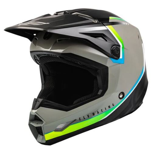 Fly Racing Youth Kinetic Vision Full Face Helmet - Grey/Black 