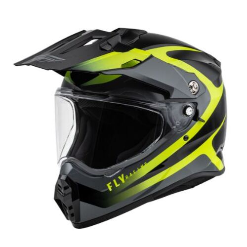 Fly Racing Trekker Pulse Motorcycle Helmet - Black/Hi-Vis Yellow