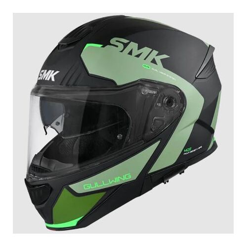 SMK Gullwing Kresto (MA288) Motorcycle Helmet - Matte Black/Green