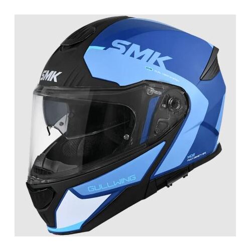 SMK Gullwing Kresto (MA551) Motorcycle Helmet - Matte Blue/White
