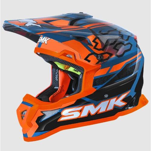 SMK Allterra (GL527) Tribou Motorcycle Helmet - Blue/Black/Orange